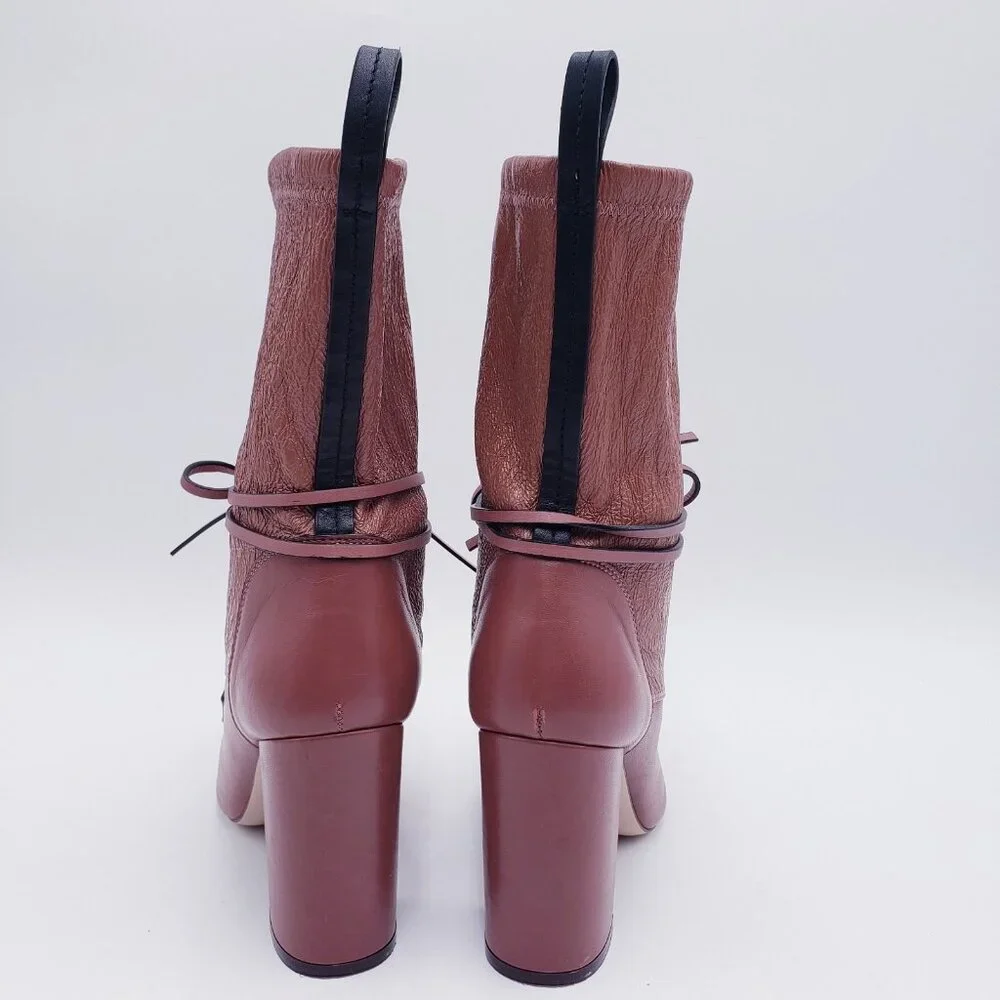 Stuart Weitzman Veruka Leather Lace Up Combat Boots Size 7.5‎ - Picture 5 of 10